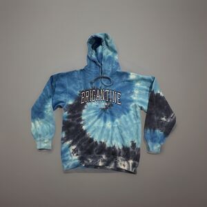 Dreamsicle Tie Dye Brigantine Beach NJ Kids Hoodie Small Blue Pullover